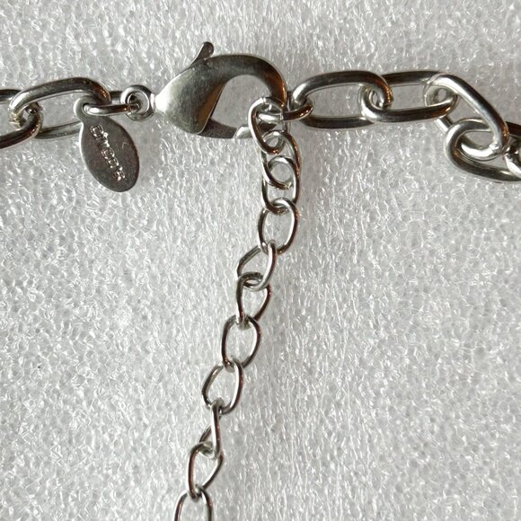 Chicos Gold-Tone & Silver-Tone Statement Necklace With Oval Pendant - Picture 8 of 10